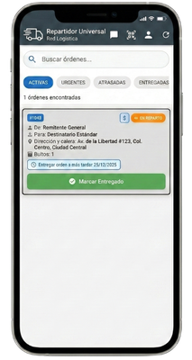 App Repartidor - Pantalla Principal
